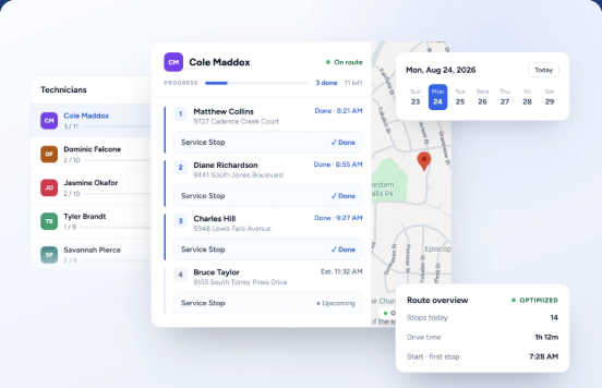 Route Manager screen